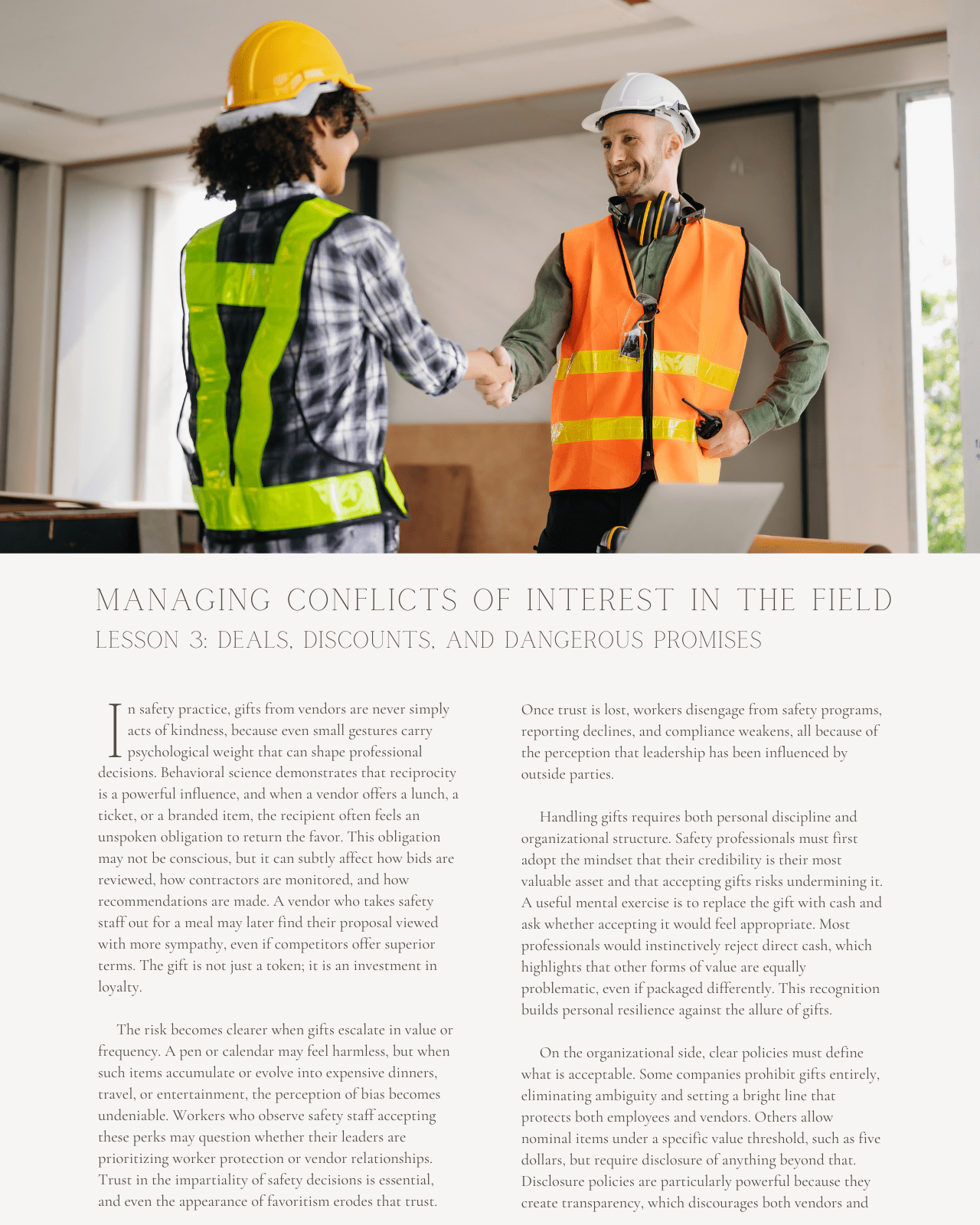 Ethical Judgment in Action: Managing Conflicts of Interest in the Field - Safety Professionals Continuing Education, Ethics, 5 Hours AllSafetyCE Points