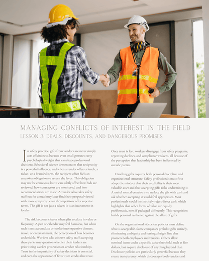 Ethical Judgment in Action: Managing Conflicts of Interest in the Field - Safety Professionals Continuing Education, Ethics, 5 Hours AllSafetyCE Points