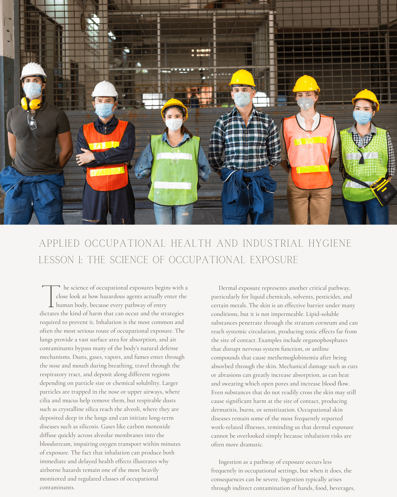 Integrating Exposure Science into Safety Systems: Applied Occupational Health and Industrial Hygiene - Safety Professionals Continuing Education, 20 Hours AllSafetyCE Points