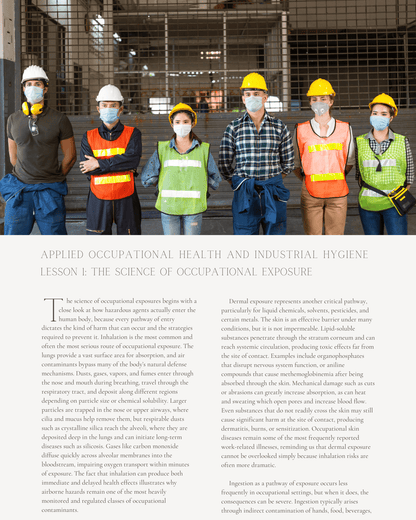 Integrating Exposure Science into Safety Systems: Applied Occupational Health and Industrial Hygiene - Safety Professionals Continuing Education, 20 Hours AllSafetyCE Points