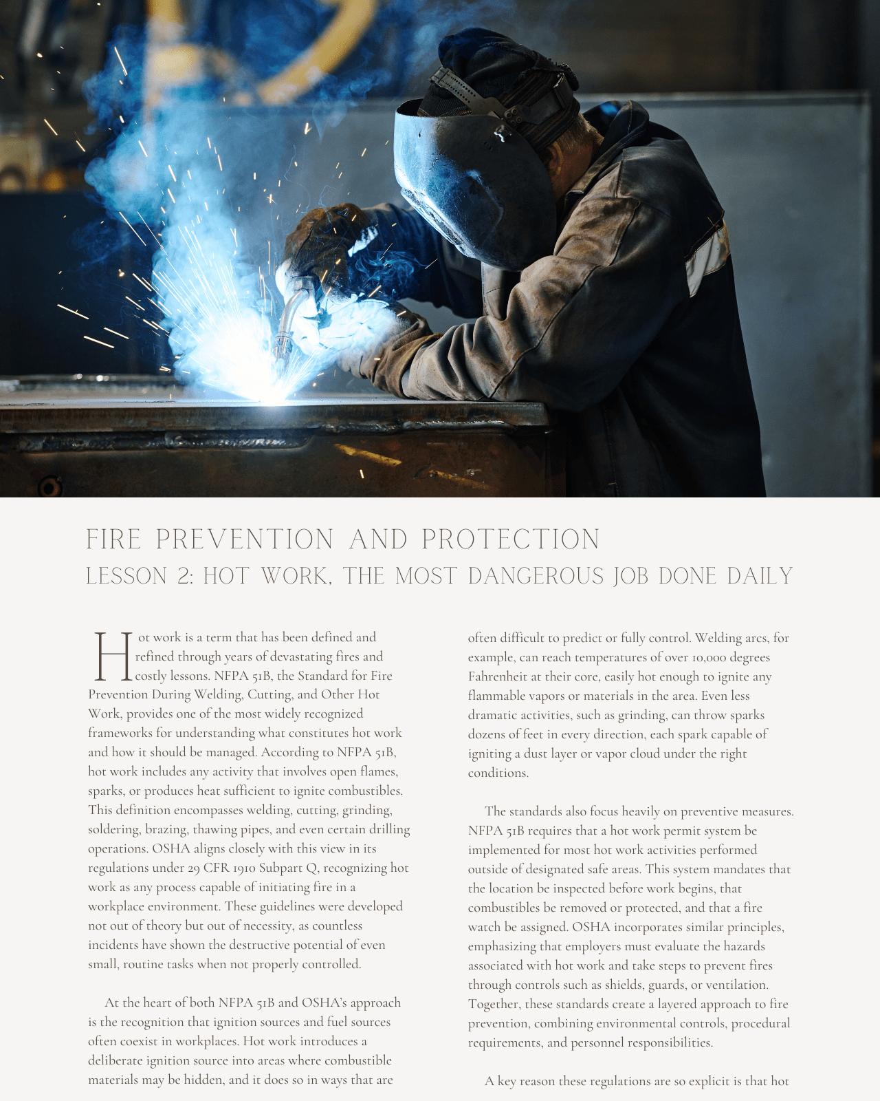 Fire Prevention and Protection: Hot Work Safety, Electrical Hazards & NFPA Standards - Safety Professionals Continuing Education, 30 Hours AllSafetyCE Points