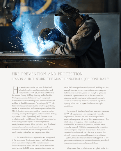 Fire Prevention and Protection: Hot Work Safety, Electrical Hazards & NFPA Standards - Safety Professionals Continuing Education, 30 Hours AllSafetyCE Points