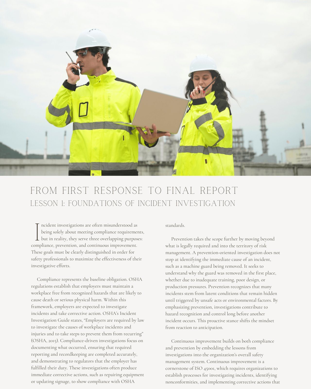 From First Response to Final Report: Incident Investigation and Root Cause Analysis in Action - Safety Professionals Continuing Education, 30 Hours AllSafetyCE Points