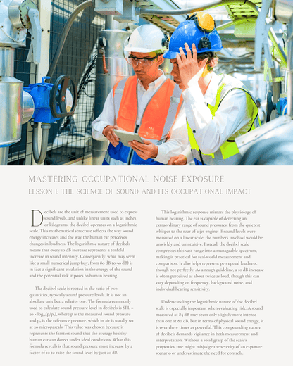 Mastering Occupational Noise Exposure: Practical Calculations and Controls for Safety Professionals - Safety Professionals Continuing Education, 10 Hours AllSafetyCE Points