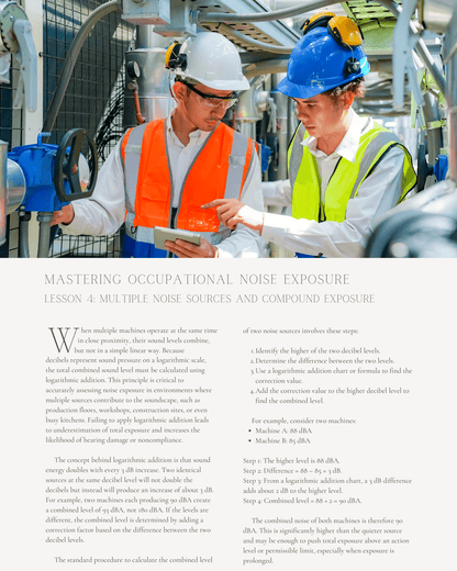 Mastering Occupational Noise Exposure: Practical Calculations and Controls for Safety Professionals - Safety Professionals Continuing Education, 10 Hours AllSafetyCE Points