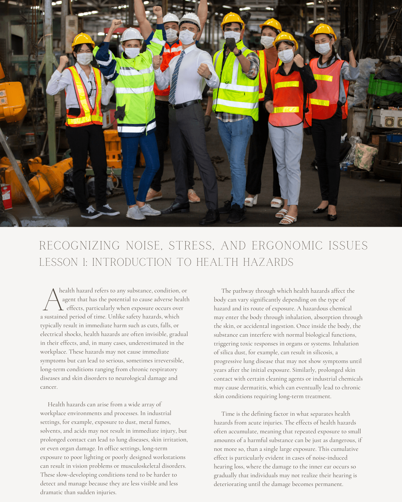 Occupational Health Hazards & Basic Industrial Hygiene: Recognizing Noise, Stress, and Ergonomic Issues - Safety Professionals Continuing Education, 25 Hours AllSafetyCE Points