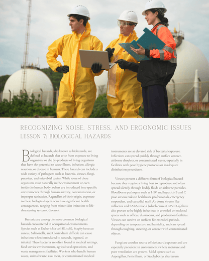 Occupational Health Hazards & Basic Industrial Hygiene: Recognizing Noise, Stress, and Ergonomic Issues - Safety Professionals Continuing Education, 25 Hours AllSafetyCE Points