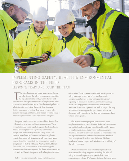 Plan to Practice: Implementing Safety, Health and Environmental Programs in the Field - Safety Professionals Continuing Education, 25 Hours AllSafetyCE Points