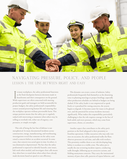 Ethics in Safety Leadership: Navigating Pressure, Policy, and People - Safety Professionals Continuing Education, Ethics, 5 Hours AllSafetyCE Points
