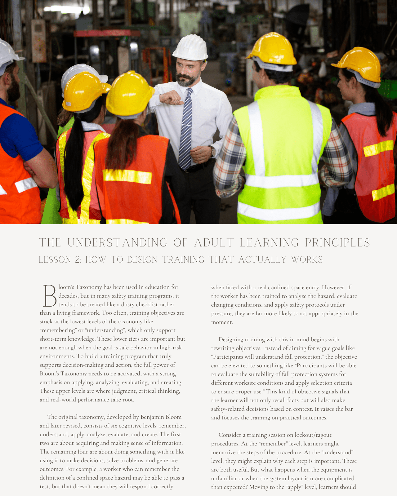 Effective Safety Training: The Understanding of Adult Learning Principles - Safety Professionals Continuing Education, 10 Hours AllSafetyCE Points