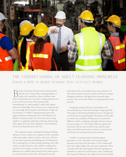 Effective Safety Training: The Understanding of Adult Learning Principles - Safety Professionals Continuing Education, 10 Hours AllSafetyCE Points