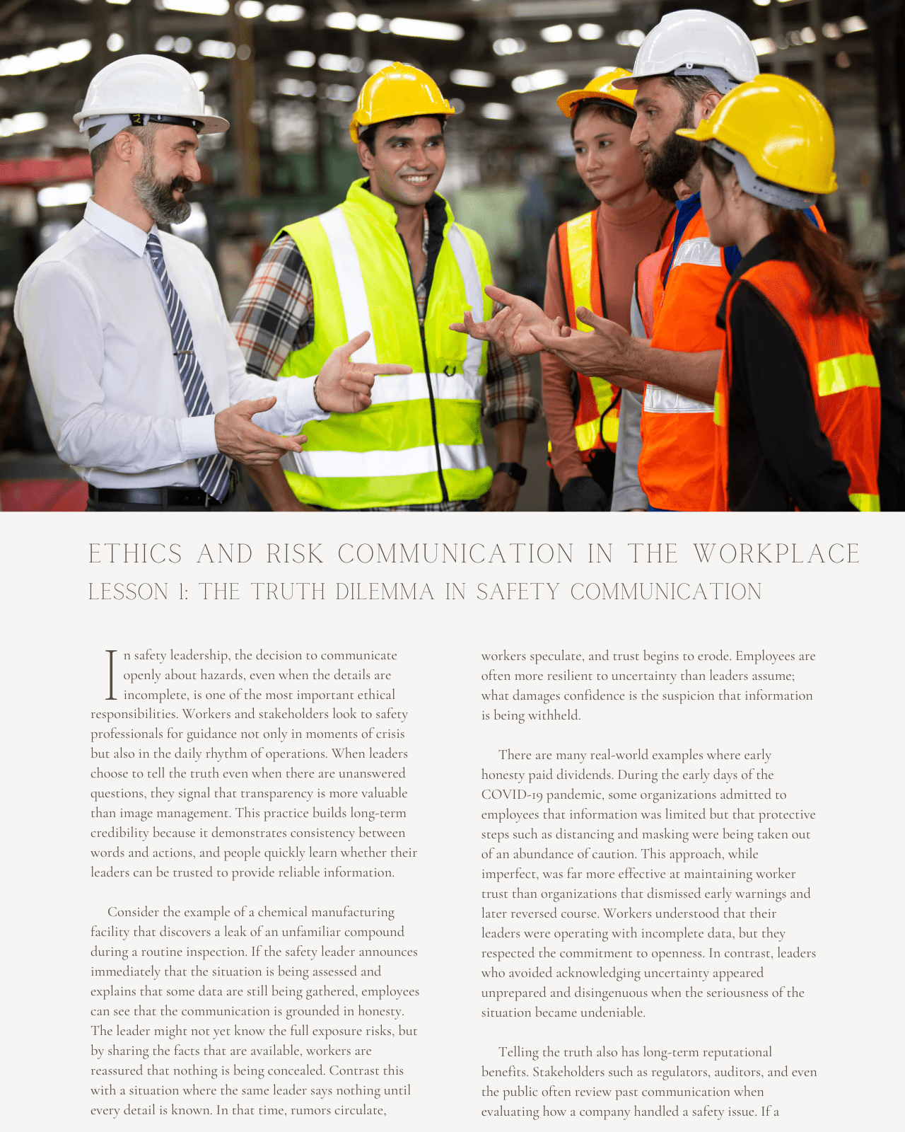 Speaking Up: Ethics and Risk Communication in the Workplace - Safety Professionals Continuing Education, Ethics, 5 Hours AllSafetyCE Points