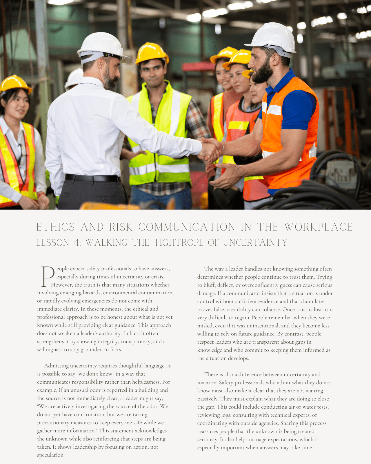 Speaking Up: Ethics and Risk Communication in the Workplace - Safety Professionals Continuing Education, Ethics, 5 Hours AllSafetyCE Points