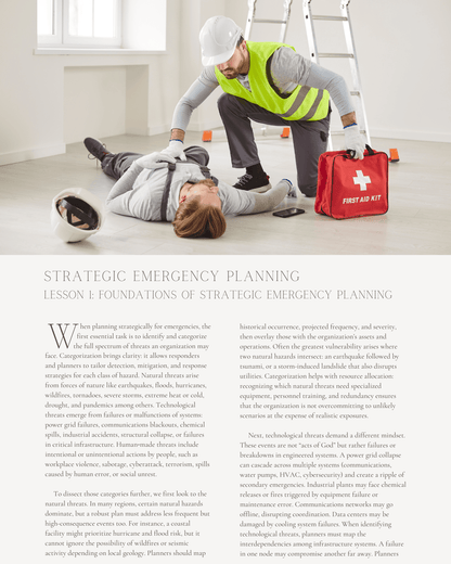 Strategic Emergency Planning: Developing, Testing, & Maintaining Effective Emergency Response Plans - Safety Professionals Continuing Education, 30 Hours AllSafetyCE Points