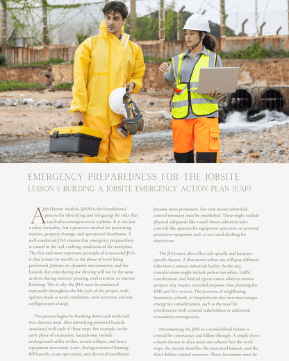 When Seconds Count: Emergency Preparedness for the Jobsite - Safety Professionals Continuing Education, 25 Hours AllSafetyCE Points