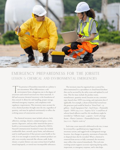When Seconds Count: Emergency Preparedness for the Jobsite - Safety Professionals Continuing Education, 25 Hours AllSafetyCE Points