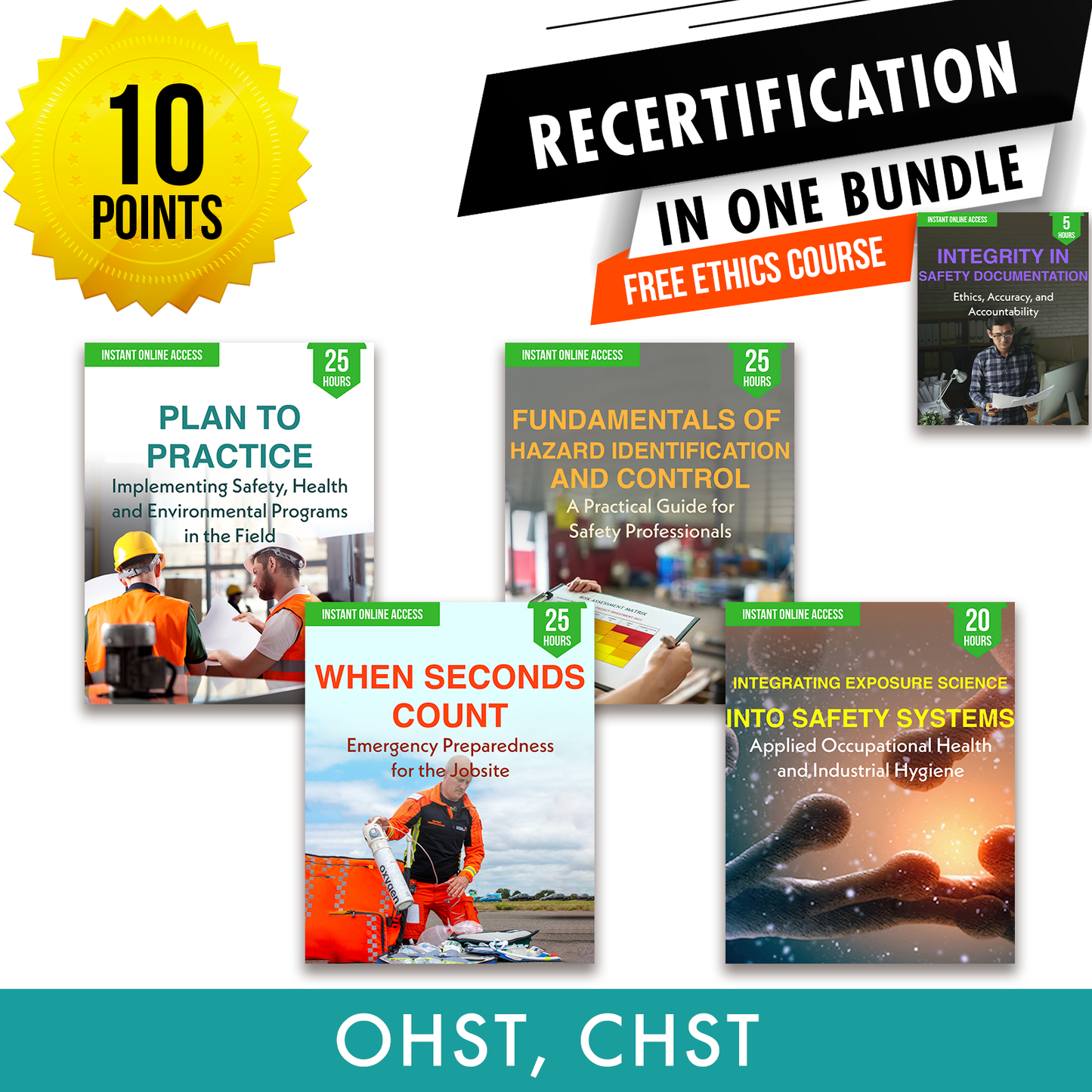 BCSP Bundle 3: Recertification Package - Required Safety Continuing Education Hours in One Package, 10 Points